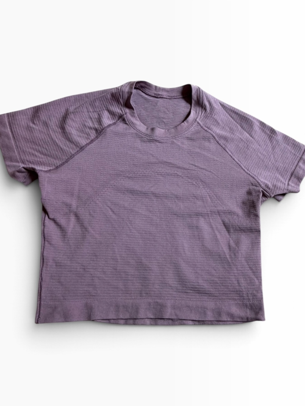 Lululemon Swiftly Tech Purple Cropped Short Sleeve Workout Shirt Size 4